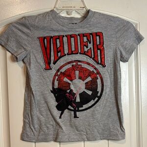 Boy’s Star Wars Vader Gray and Red Short Sleeve Tee
